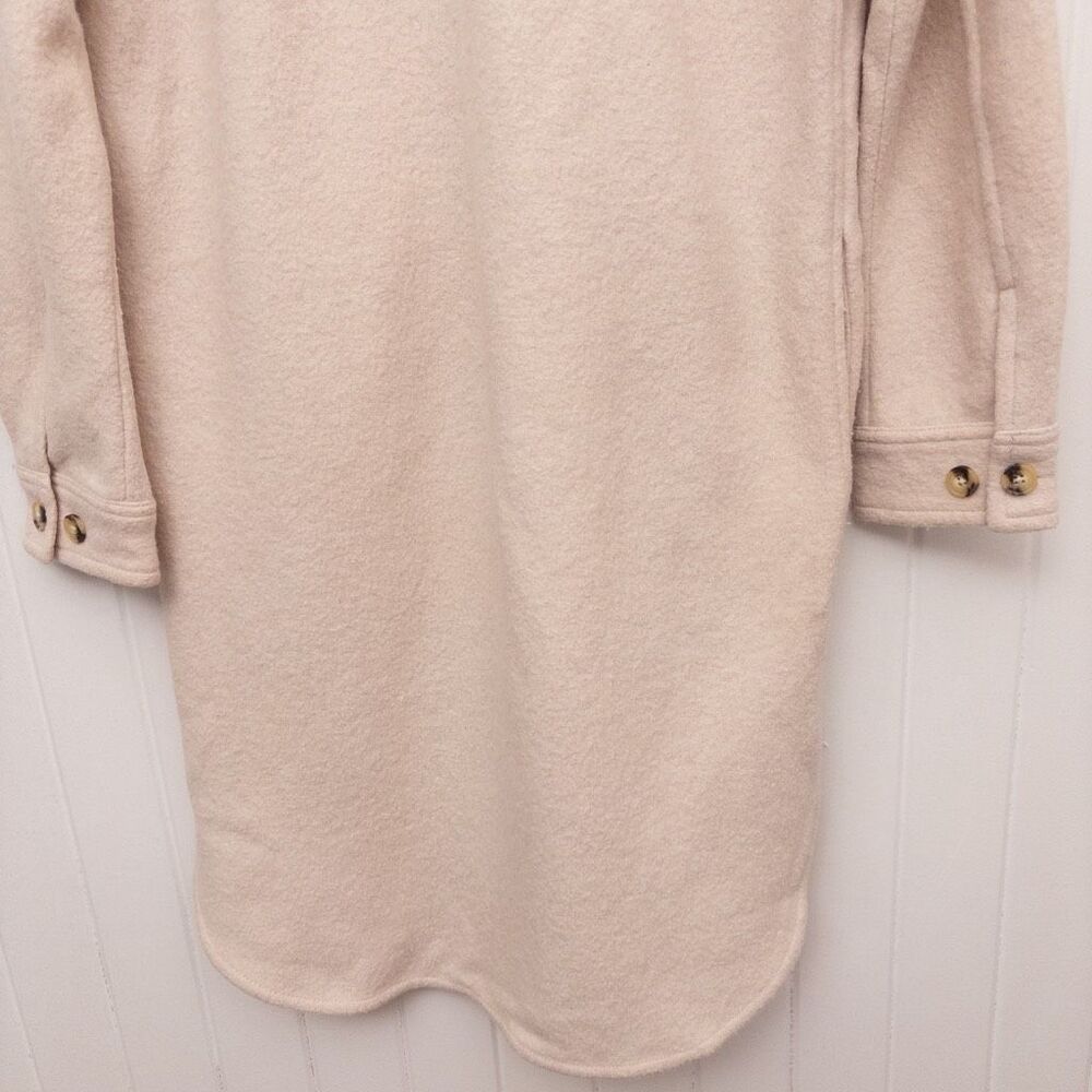 Aritzia Wilfred Free The Ganna Long Shirt Jacket Heather Bone Size Medium - Picture 7 of 8
